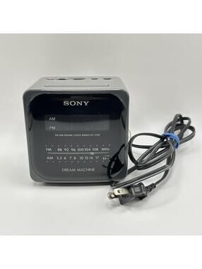 Sony Dream Machine Black Cube Alarm Clock AM/FM Radio Works ICF - C120